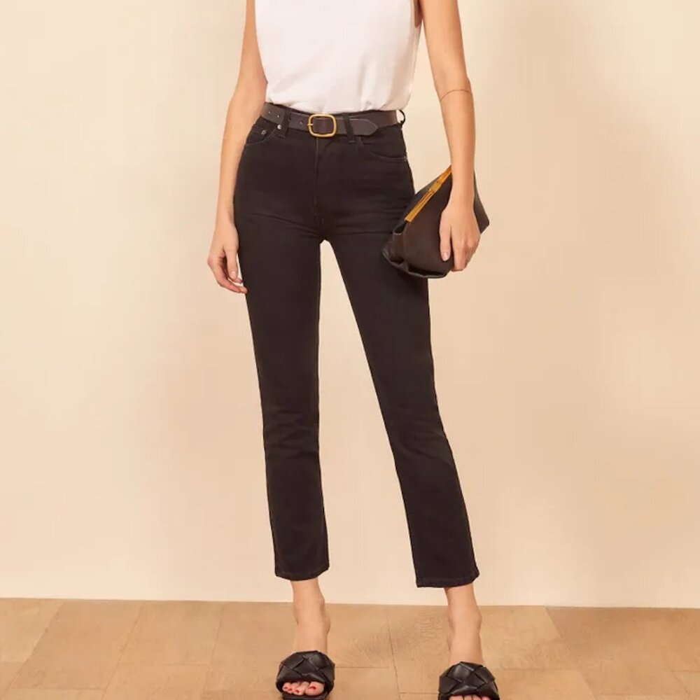 Liza Reformation High Rise Straight Jeans